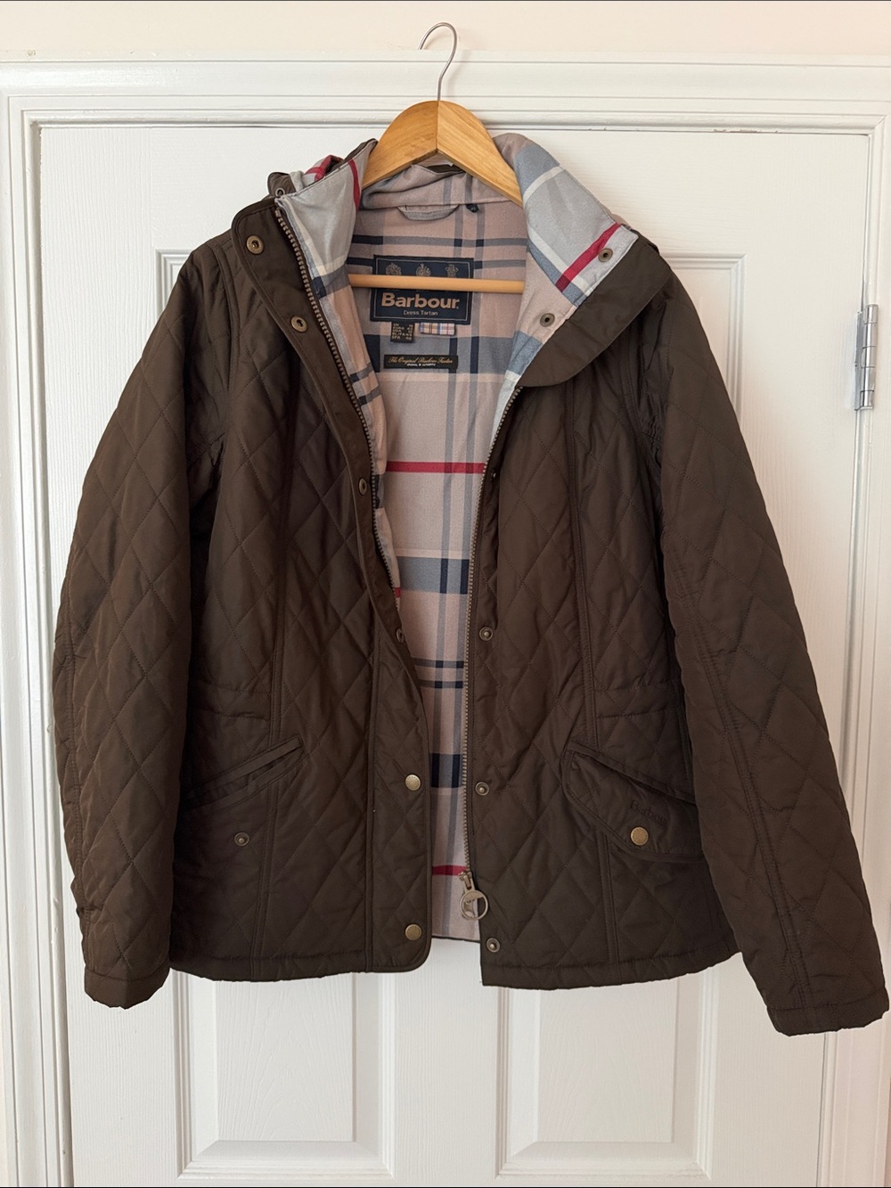 Barbour Brown Dress Tartan Jacket Interior